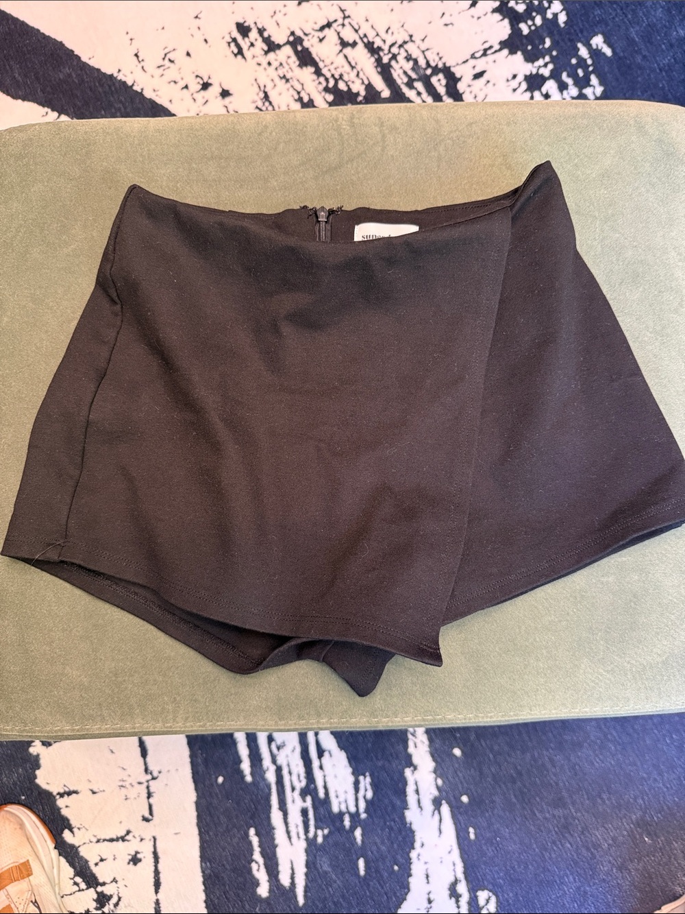Astr Black Skort Shorts with Front Overlay